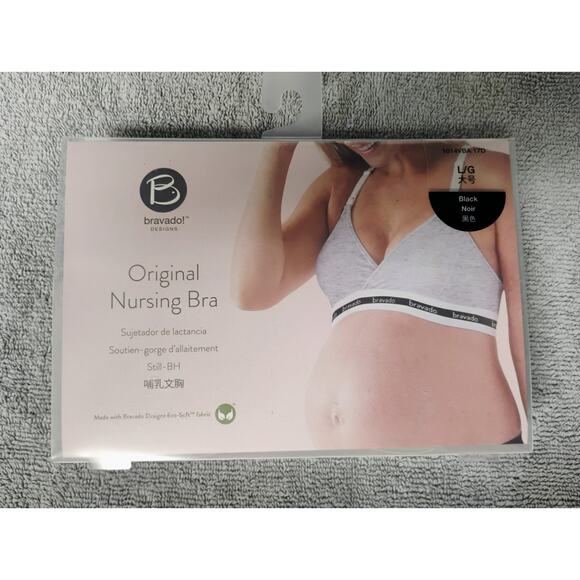 2-Bravado! Designs Women's Clip and Pump Hands-Free Nursing Bras Gray?Blk Large - Picture 1 of 4